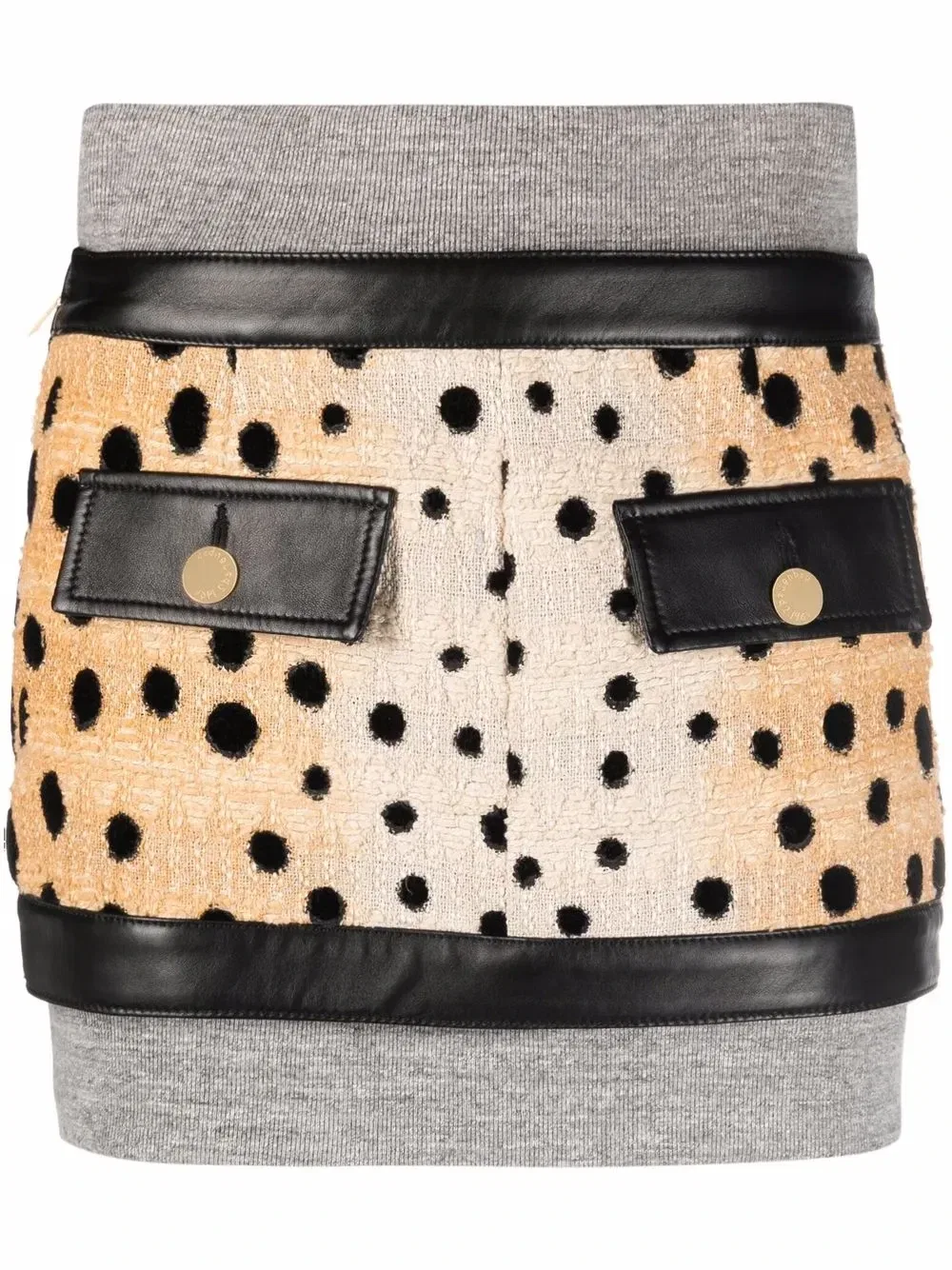 Мини-юбка с леопардовой вставкой Dsquared2, желтый