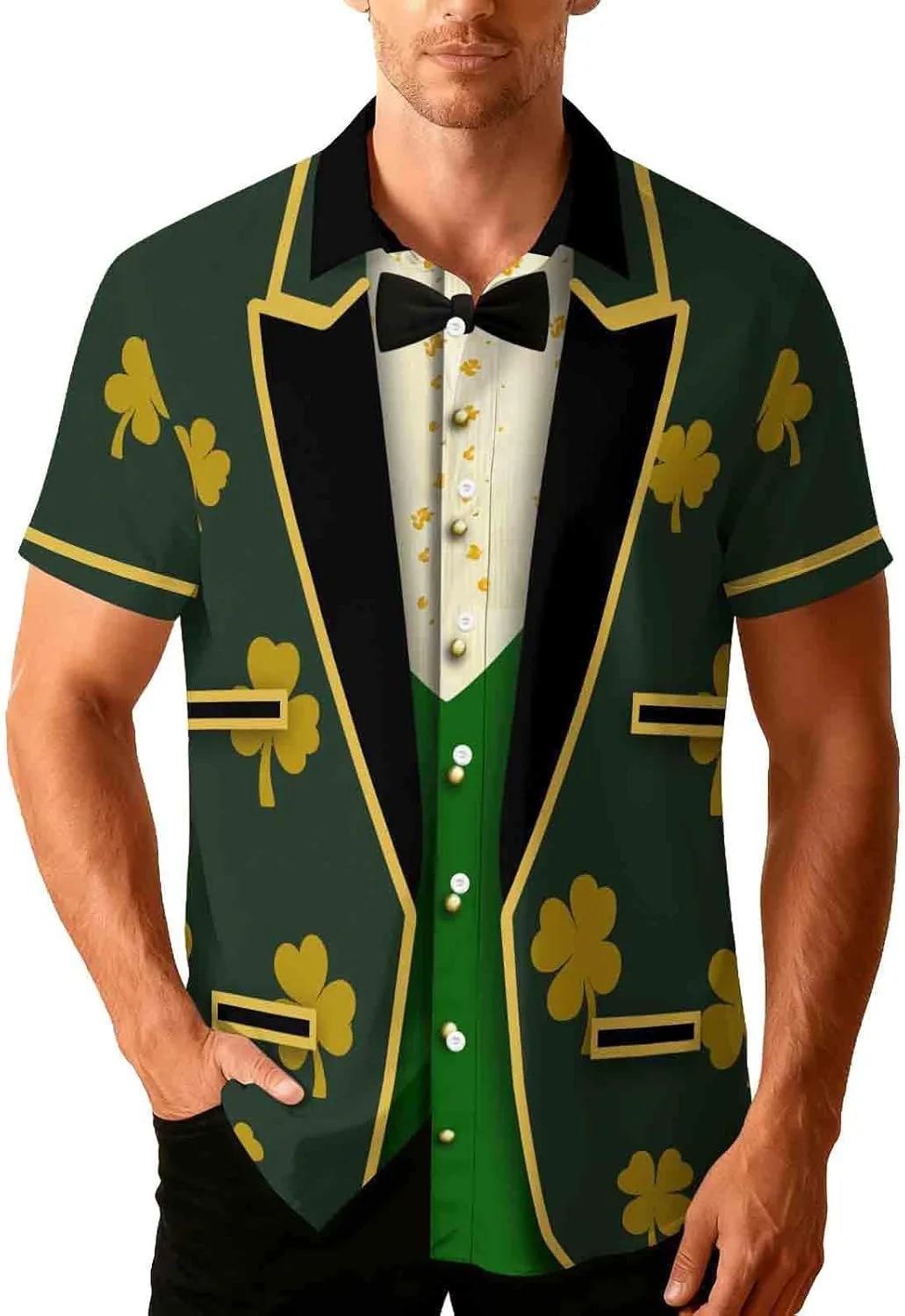 

Мужская гавайская рубашка St Patrick's Day с коротким рукавом SHOPESSA