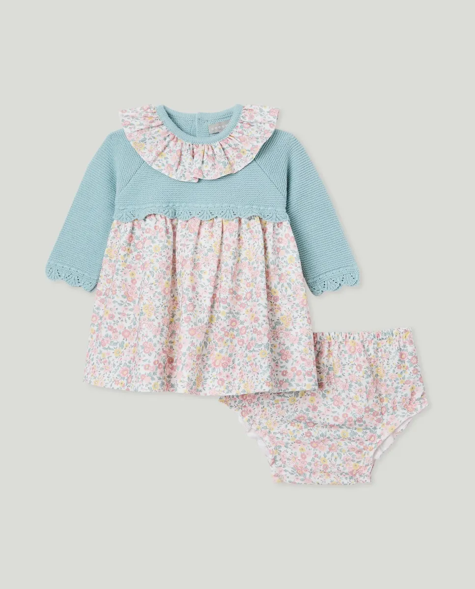 

Платье из трикотажа и гладкой ткани с принтом для младенца Coconut El Corte Inglés, зеленый