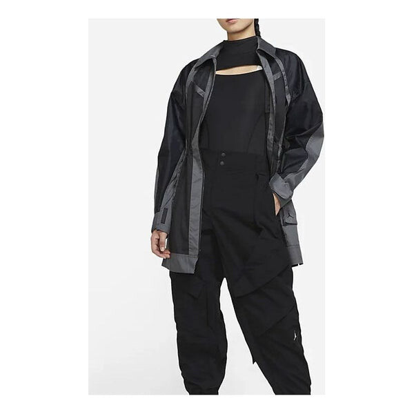 

Куртка (WMNS) Air Jordan Casual Sports Lapel Mid-Length Jacket Black, черный