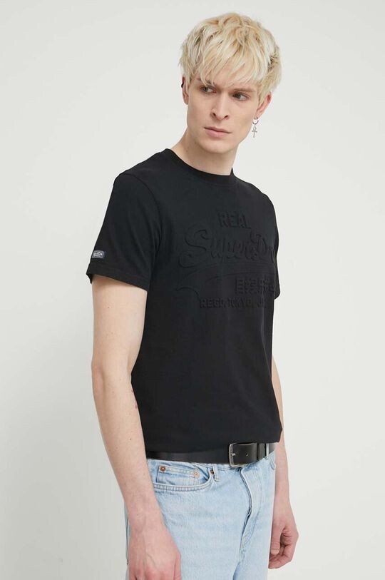 

Хлопковая футболка Superdry, черный