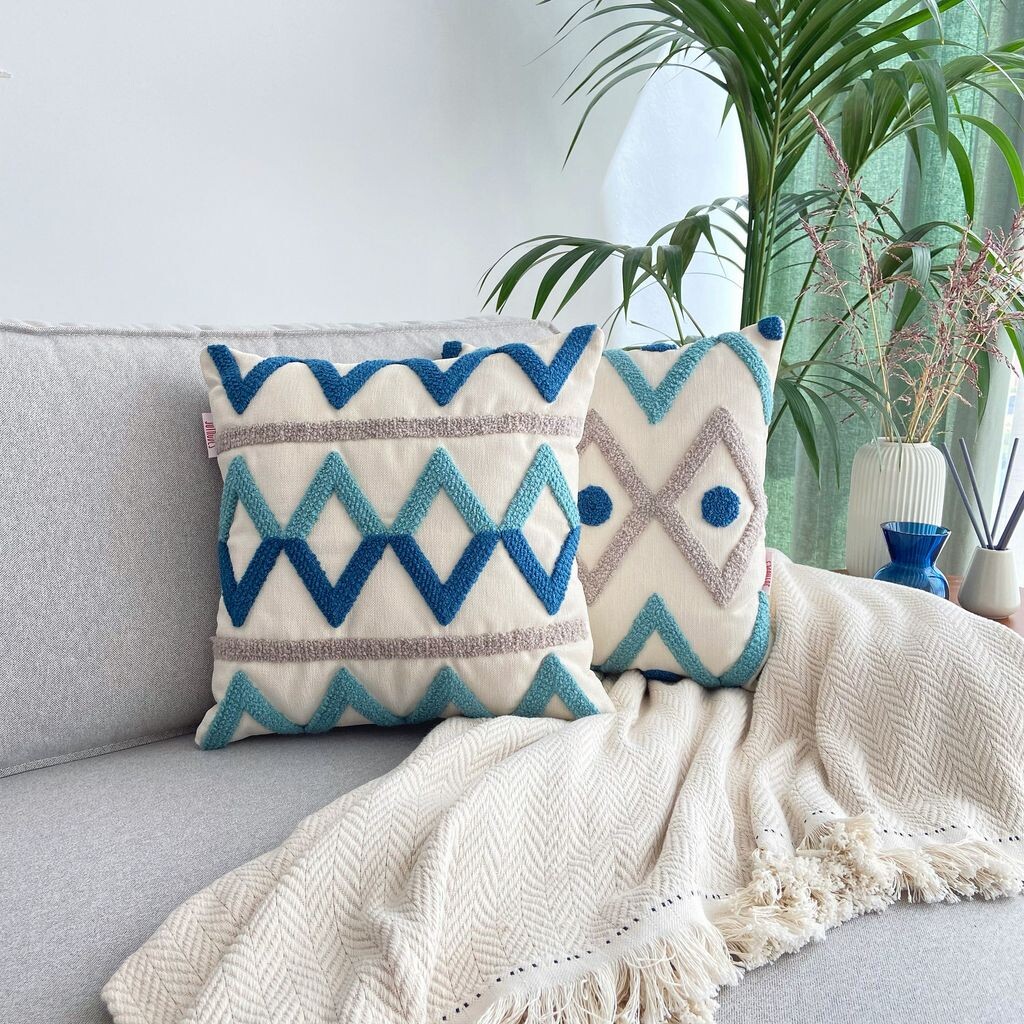 

Evila Originals, Anatolia- JYN1156, бирюзовый, подушка, ткань: 20% лен / 80% полиэстер