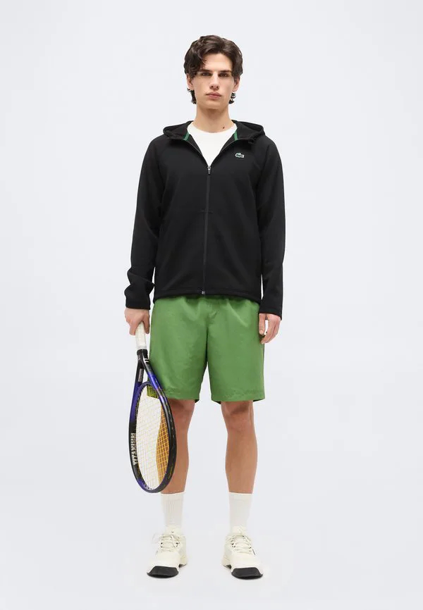 Куртка с капюшоном, классическая толстовка на молнии Lacoste Sport, Black — фото 2