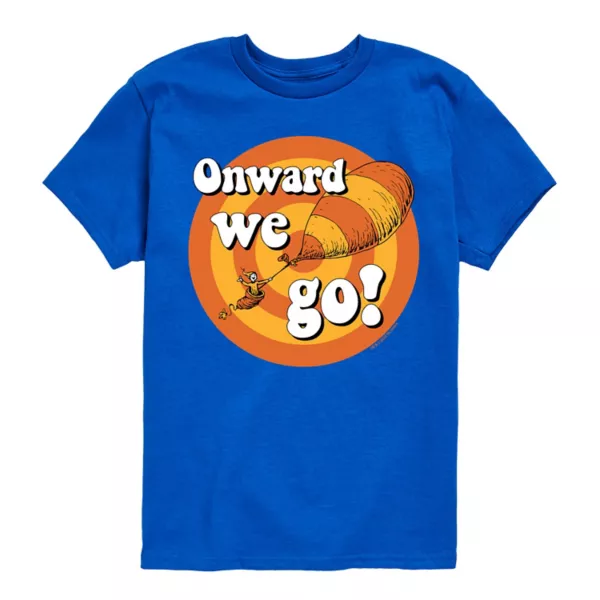 

Футболка для мальчиков 8-20 лет с принтом "Dr Seuss Onward We Go" Licensed Character, синий