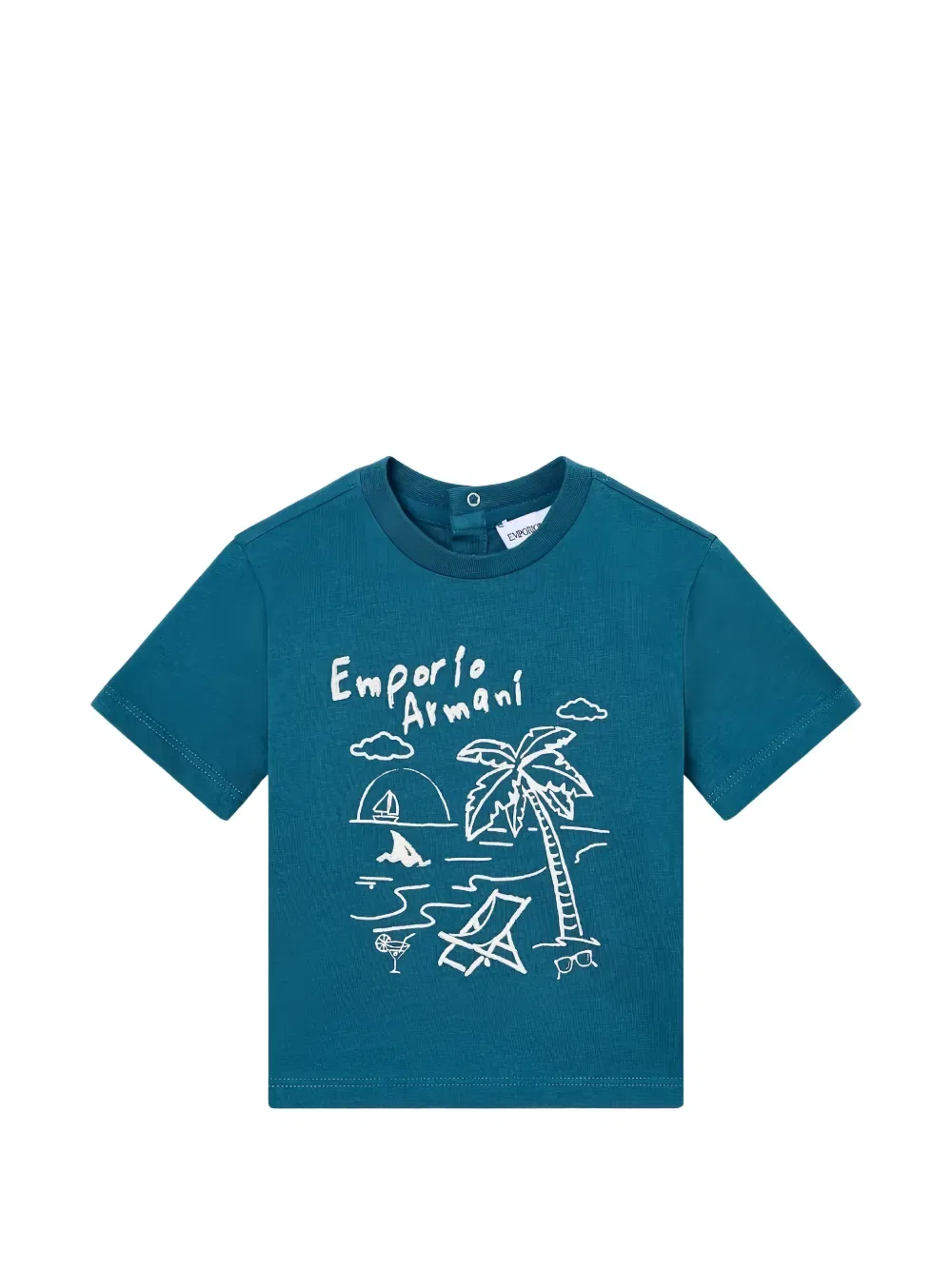 Футболка с коротким рукавом и графическим принтом Emporio Armani Kids, синий