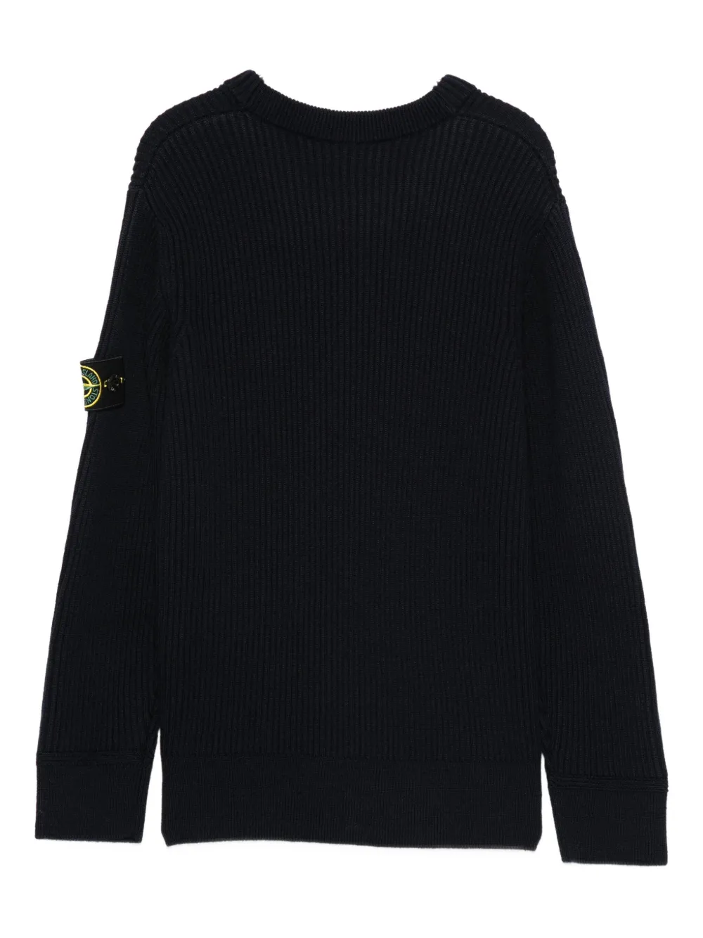 Вязаный свитер с нашивкой-логотипом Stone Island Junior, черный — фото 2