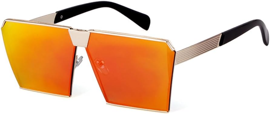 

Модные солнцезащитные очки в стиле стимпанк с зеркальными линзами для мужчин, металлические линзы, винтажные солнцезащитные очки большого размера с плоской верхней частью для женщин TYUVIVO, C2