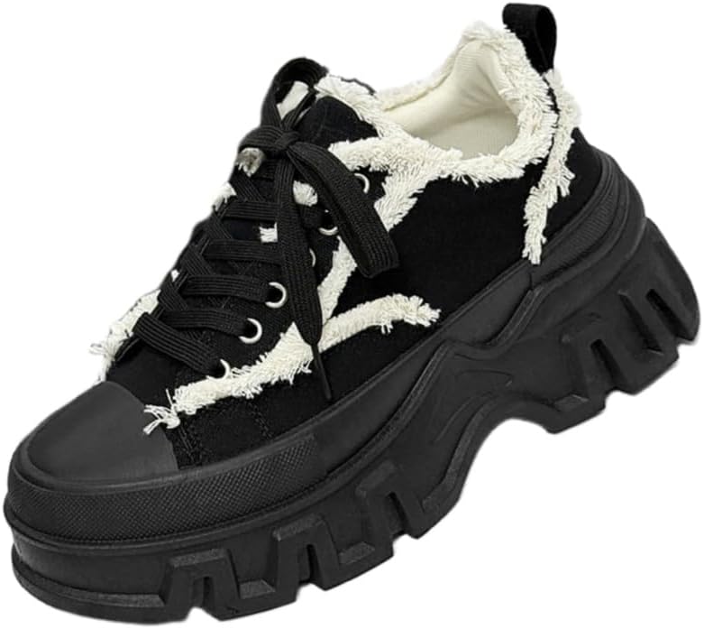 

Мужские стильные спортивные кеды на толстой подошве из текстиля с противоскользящей резиновой подошвой. Подходят для повседневной носки, поездок на работу и активного отдыха на улице Fmshi, черный