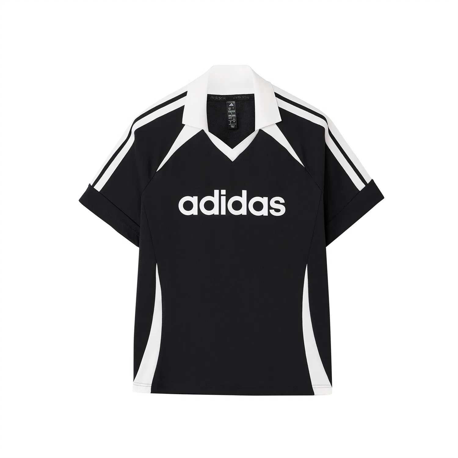 Футболка Adidas с воротником, черная
