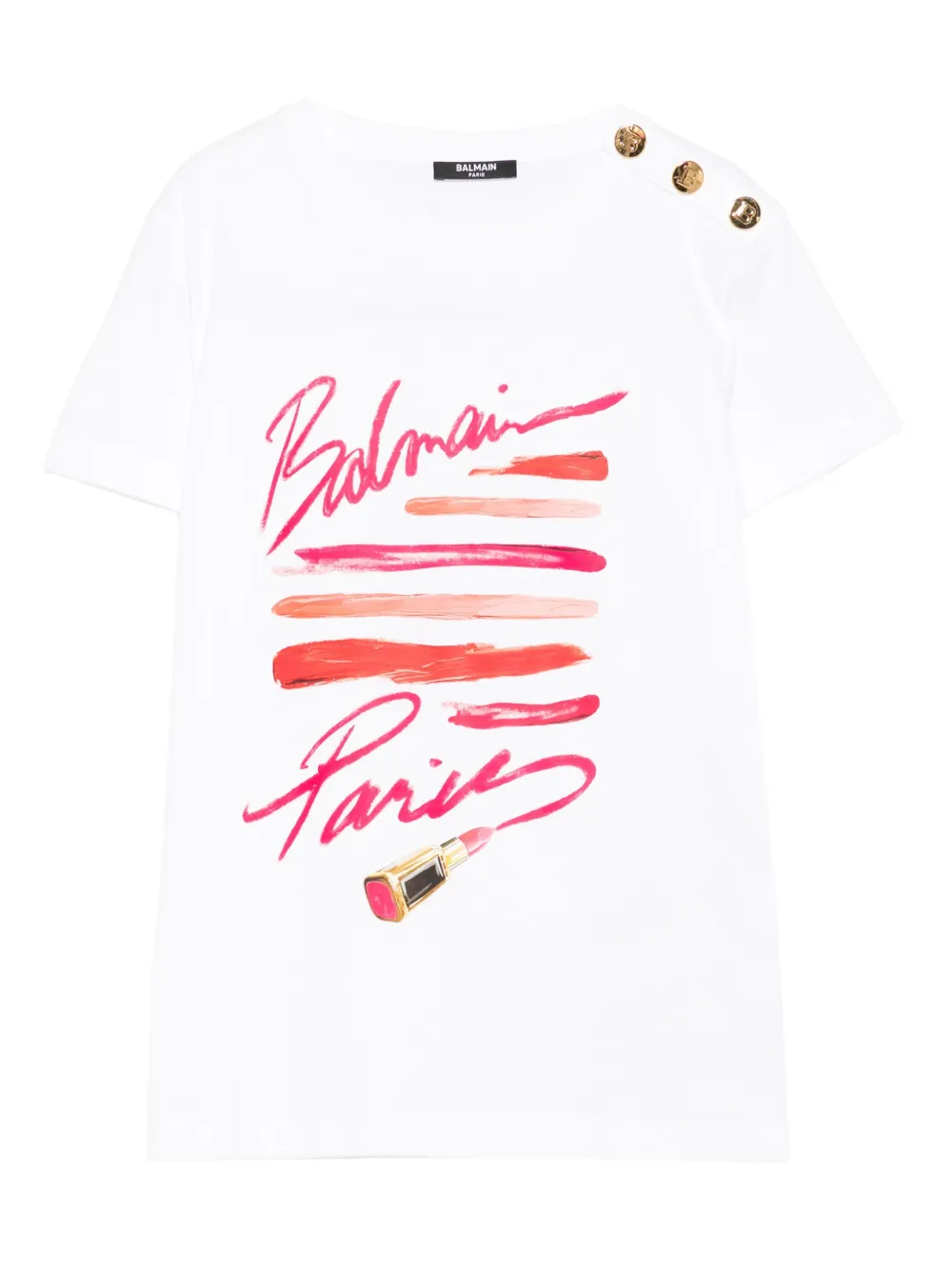 

Футболка Balmain Paris с принтом Balmain Kids, белый