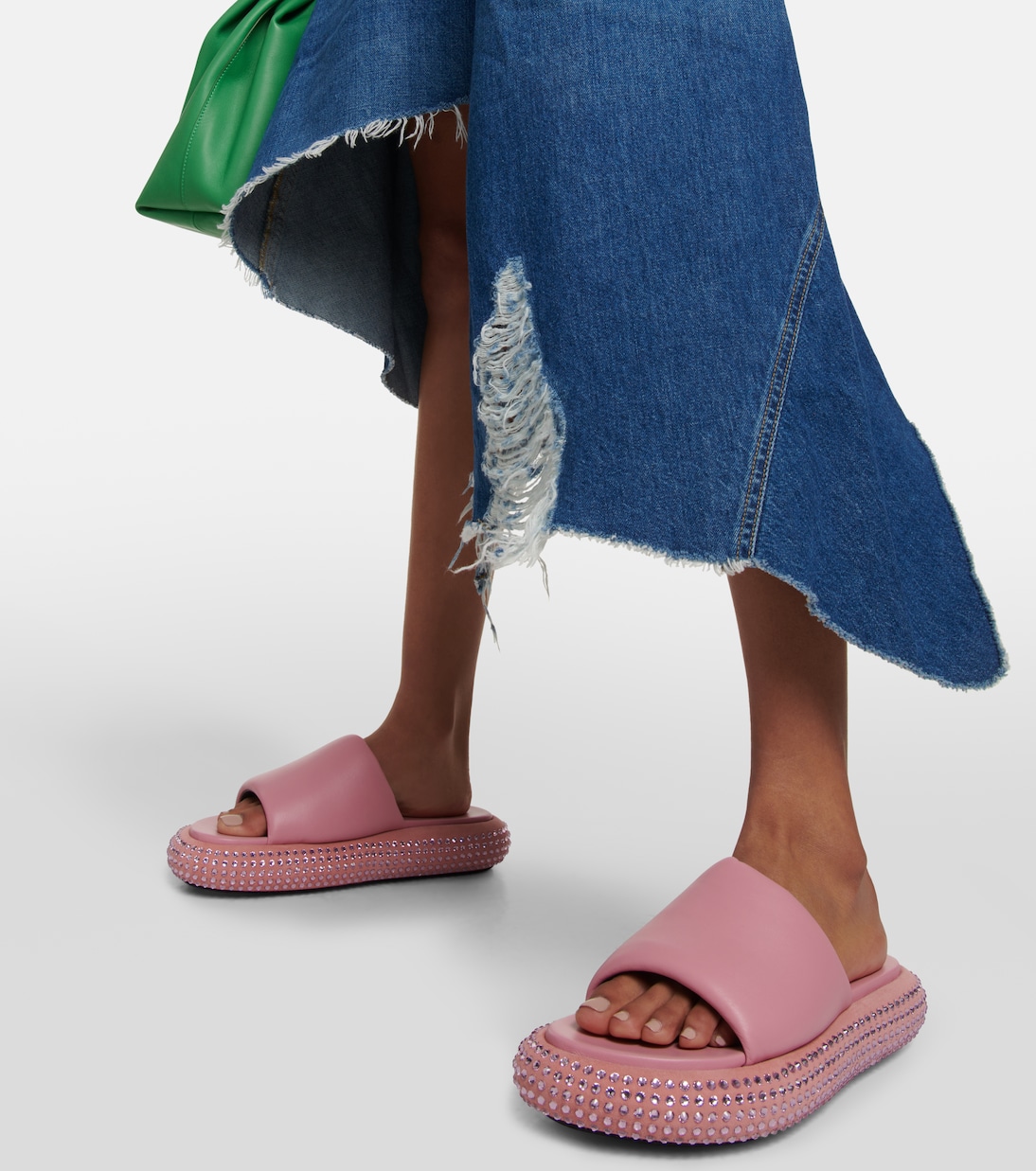 Босоножки на платформе из кожи с декором JW Anderson, розовый — фото 4