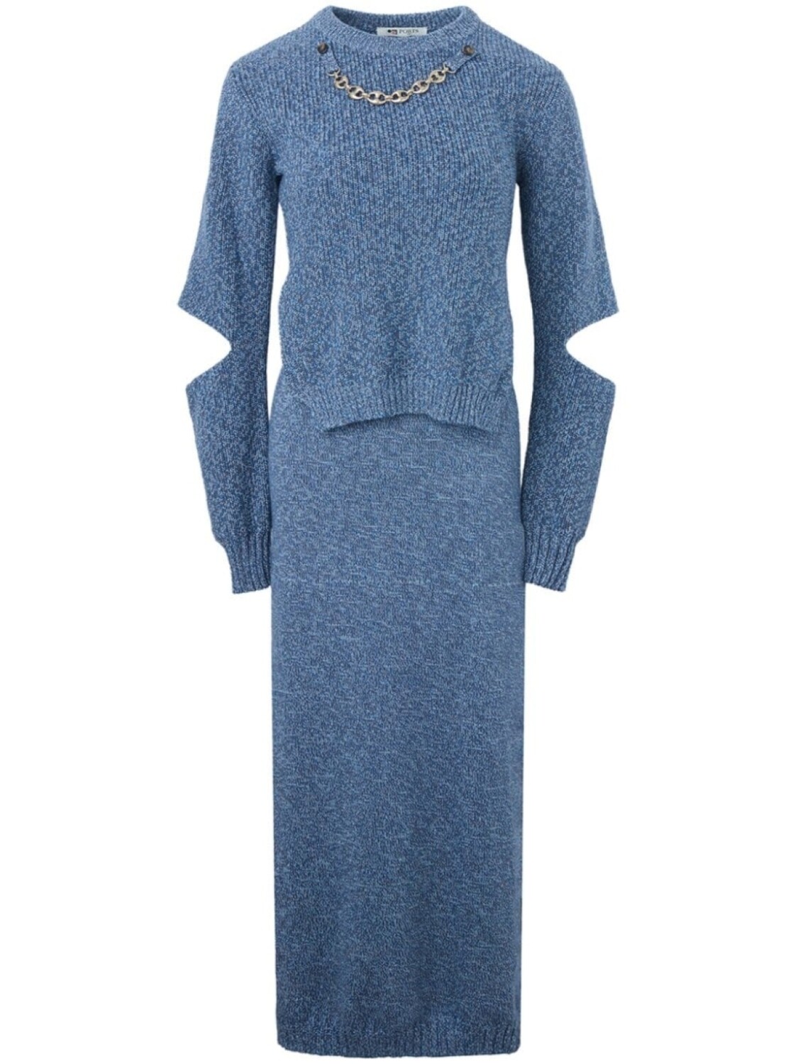 

Трикотажное платье с вырезом Ports 1961, синий