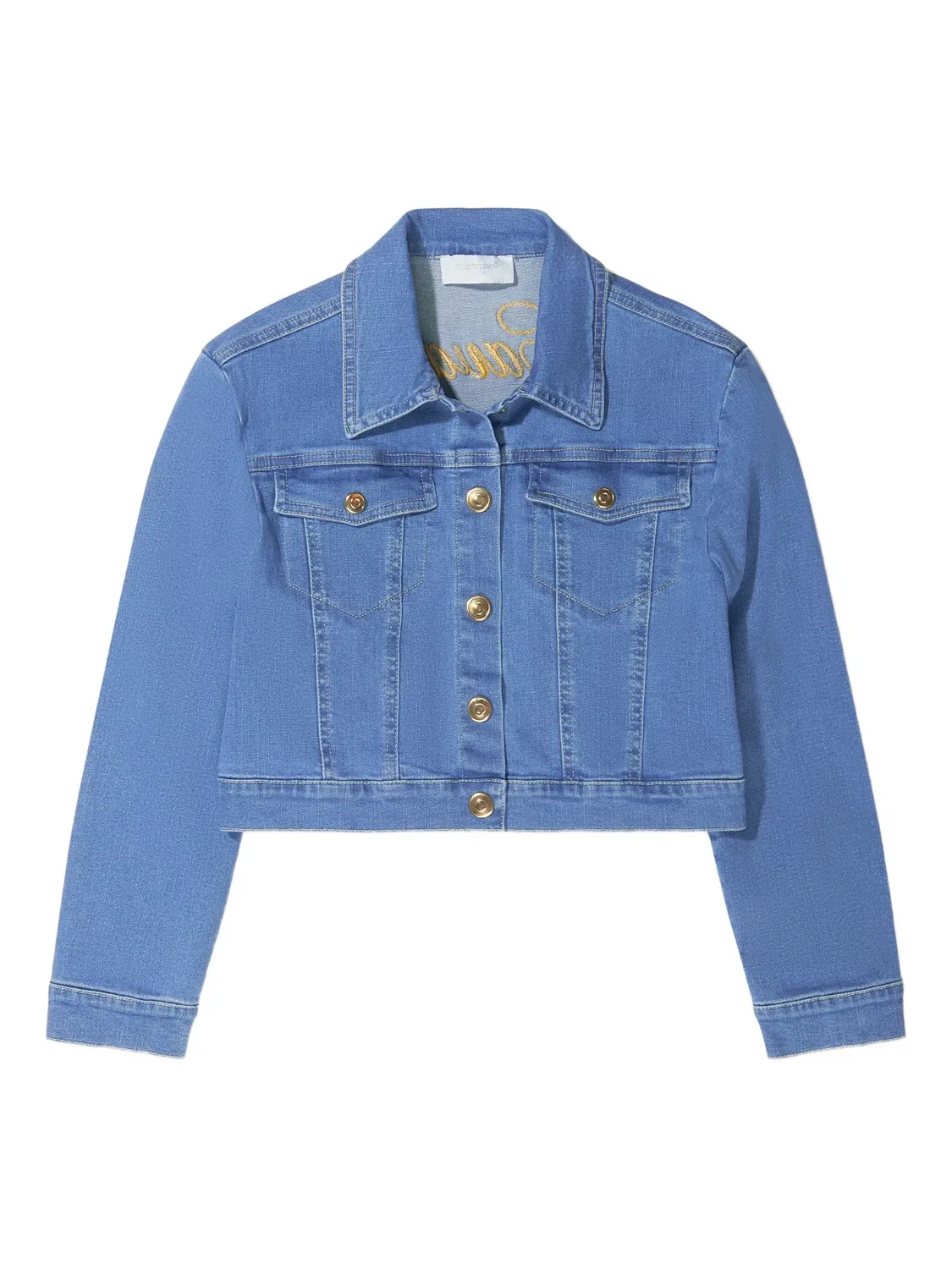 Джинсовая куртка с вышитым логотипом Roberto Cavalli Junior
