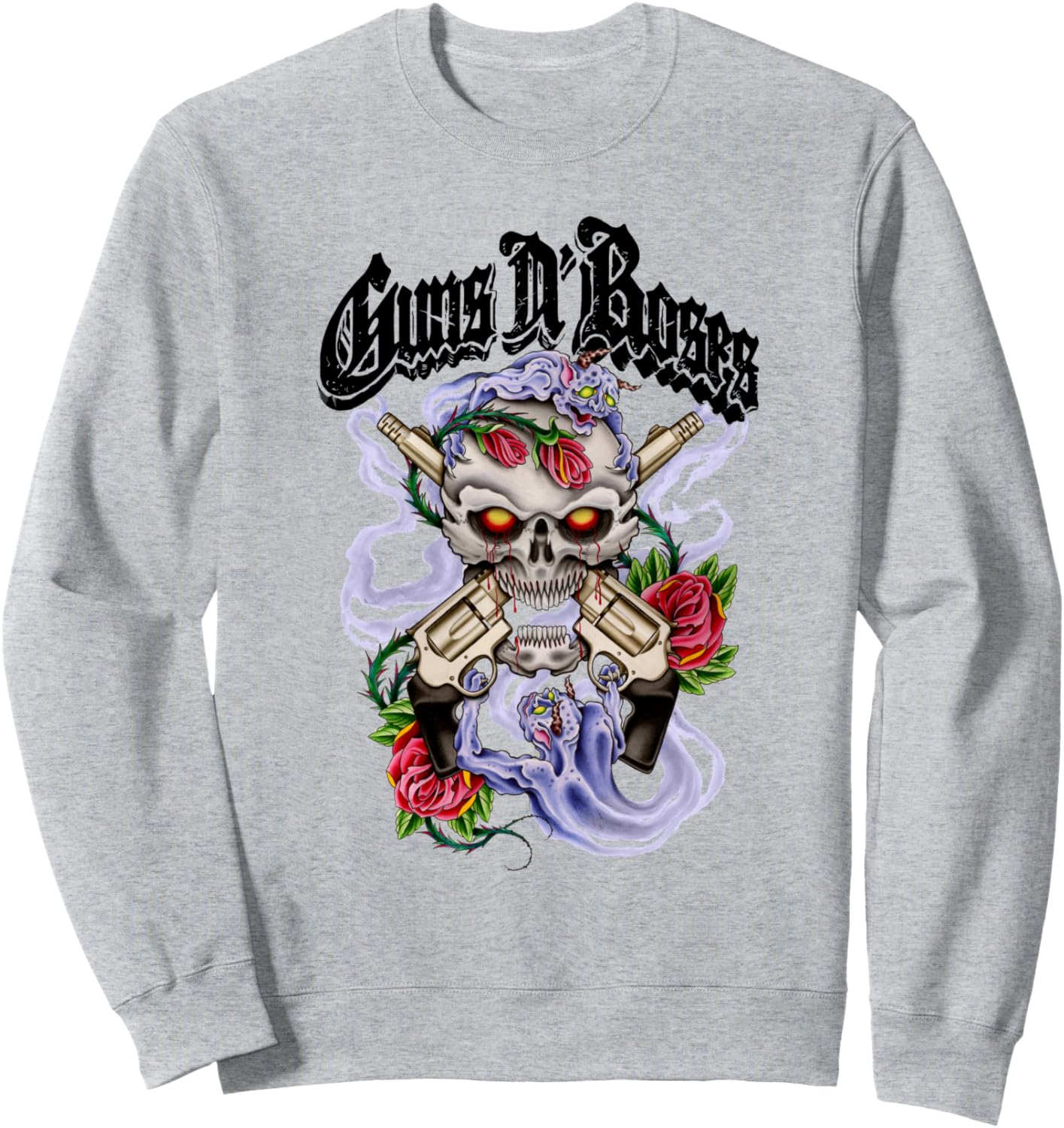 

Официальная толстовка Guns N' Roses Purple Smoke, серая, Серый, Официальная толстовка Guns N' Roses Purple Smoke, серая