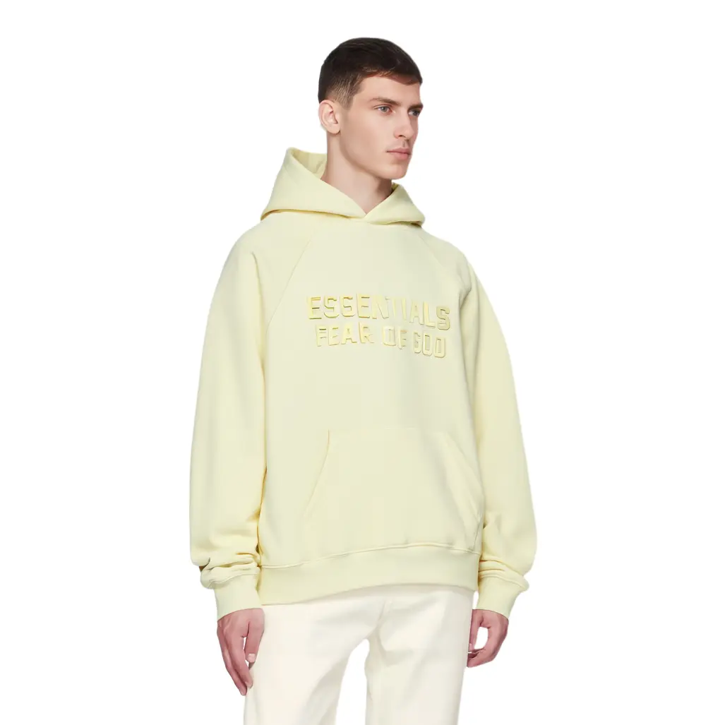 Толстовка с капюшоном Fear Of God Essentials, Канареечно-желтый — фото 4