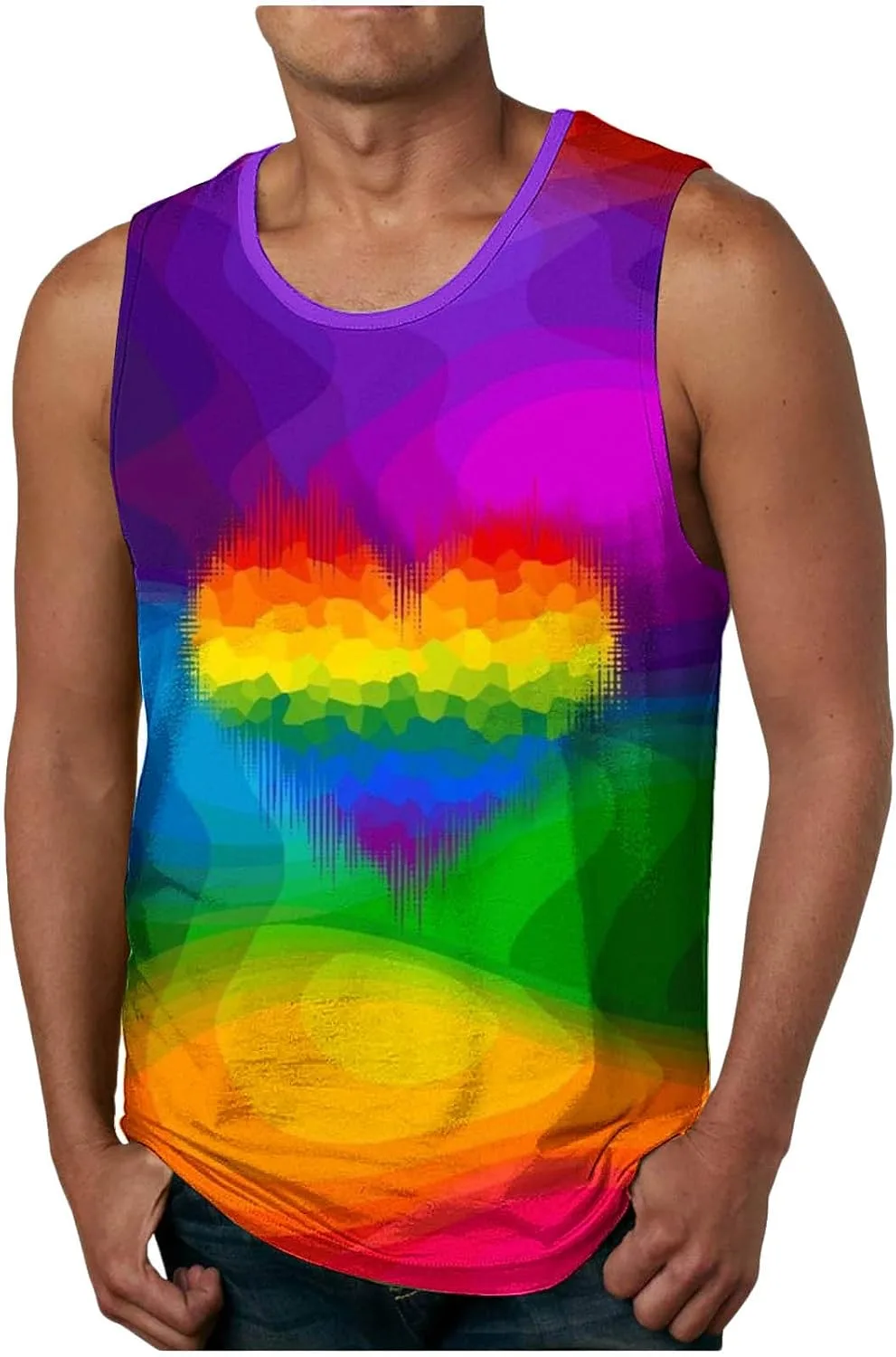 

Майка для мужчин с принтом радуги Sdeycui