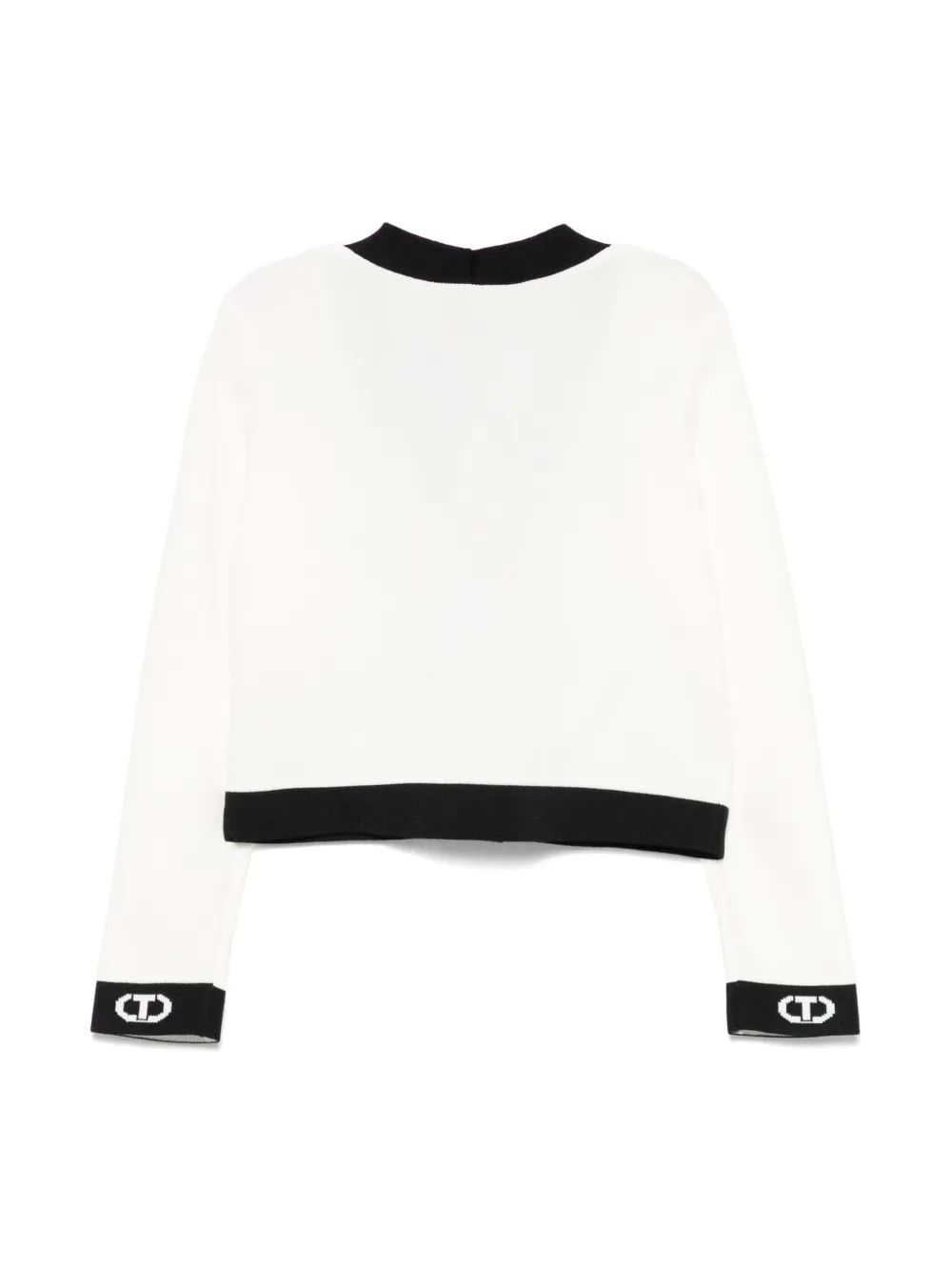 Жаккардовый кардиган Oval T TWINSET Kids, белый — фото 2