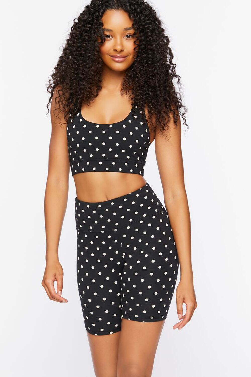 

Байкерские шорты Active в горошек Forever 21, черный
