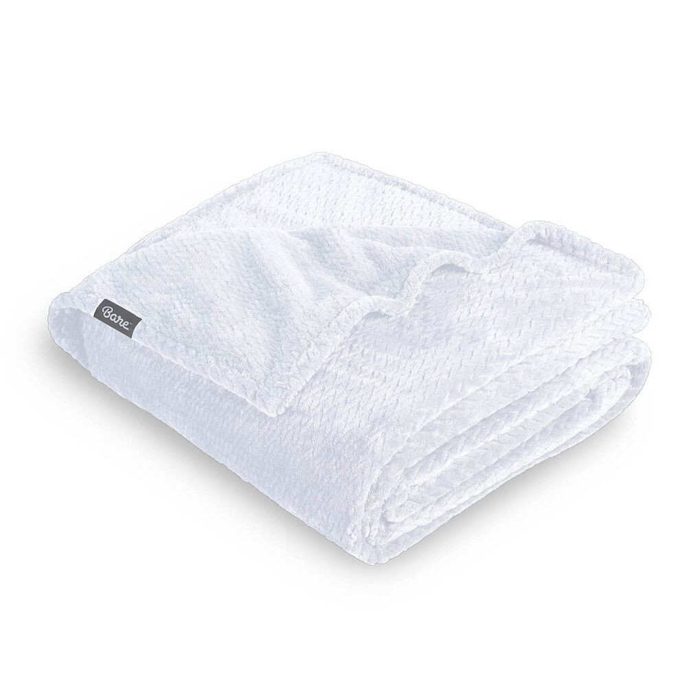 

Текстурированное одеяло из микроплюша Bare Home, белый