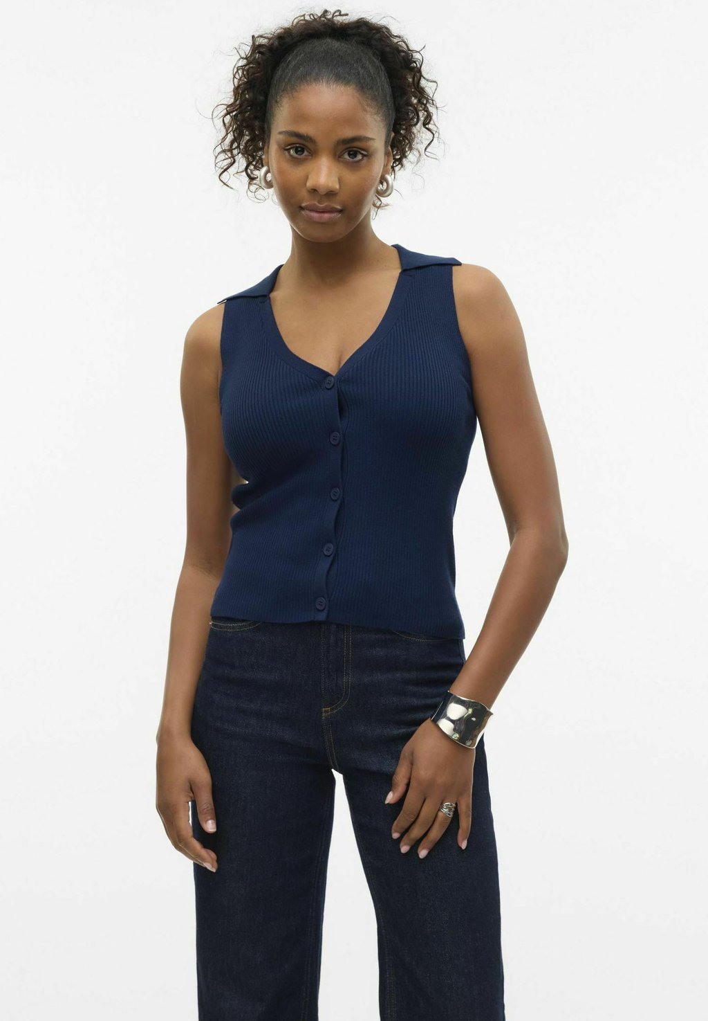 

Топ без рукавов VMWILLOW V NECK Vero Moda, темно-синий
