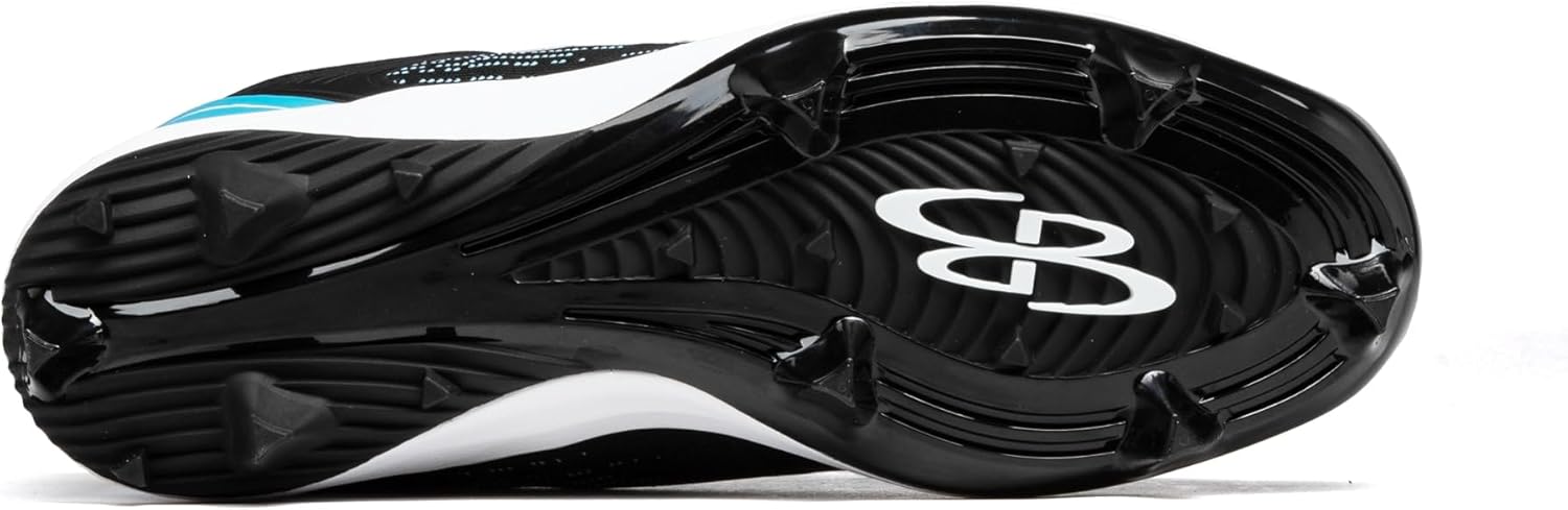 Мужские бутсы Boombah Viper Pureknit с литой подошвой - Status - Разные цвета - Разные размеры, черный/синий — фото 2