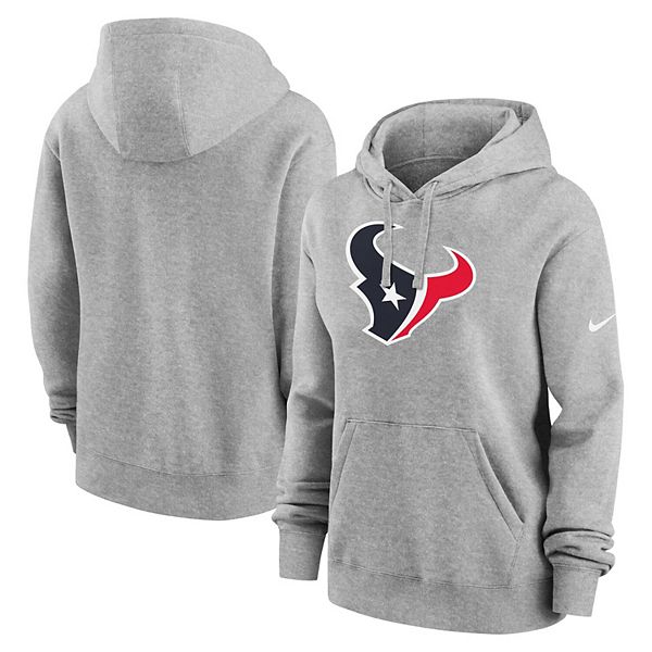 Женский худи houston texans club fleece из меланжа в цвете charcoal Nike — фото 2