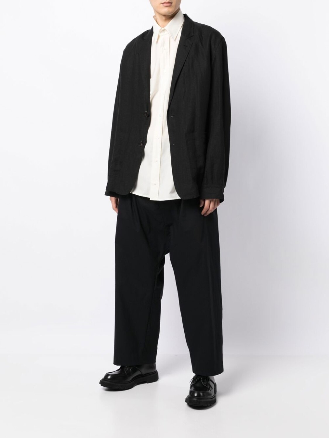 Брюки свободного кроя со складками Comme des Garçons Homme Plus, черный — фото 2