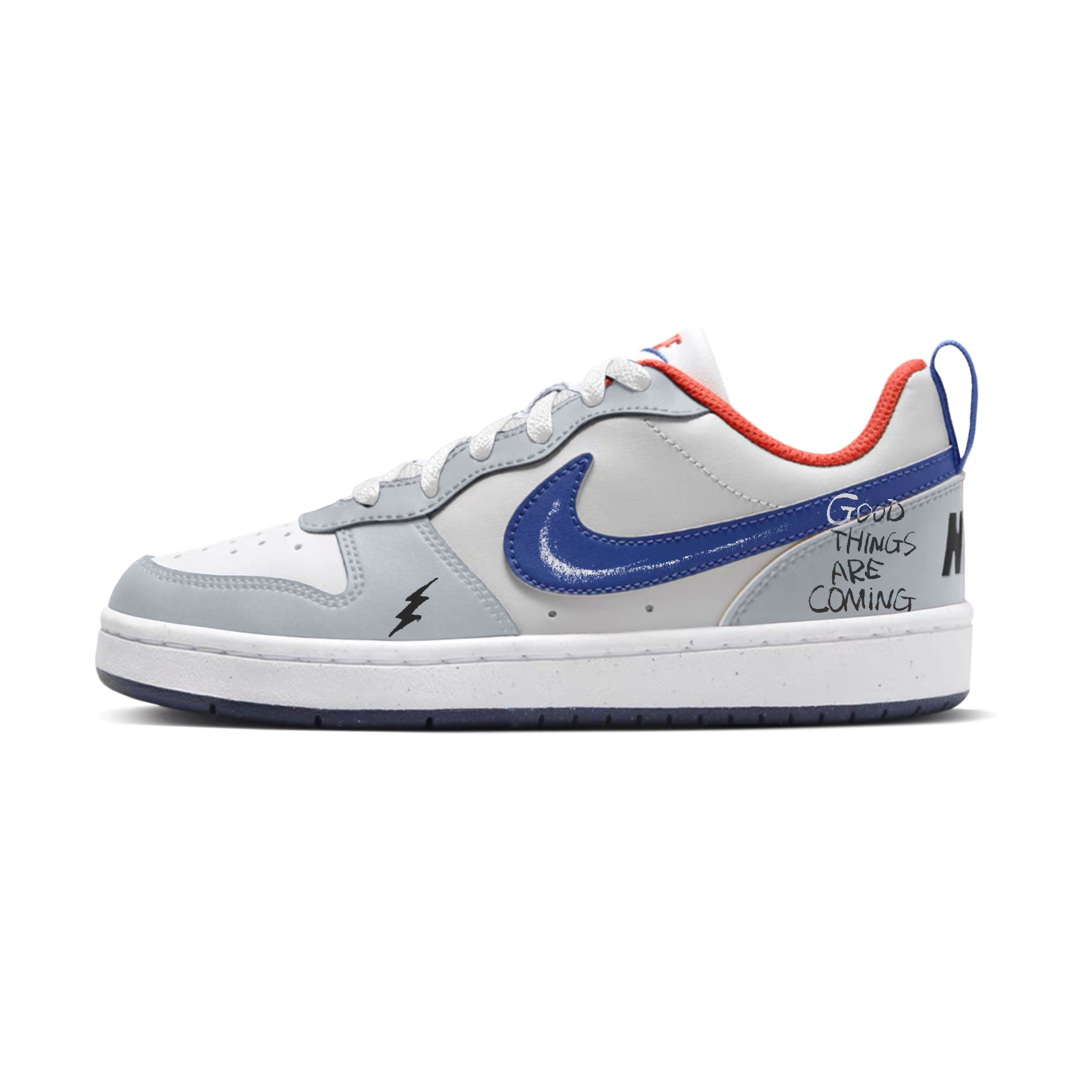 

Дышащие низкие кроссовки для скейтбординга Court Borough Low для детей и подростков Nike, серый
