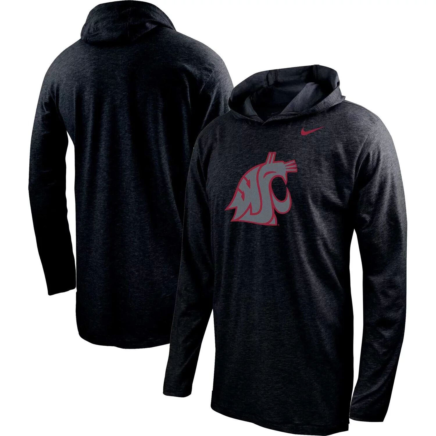 Мужская черная футболка с длинным рукавом и худи Nike Washington State Cougars Color Pop Performance