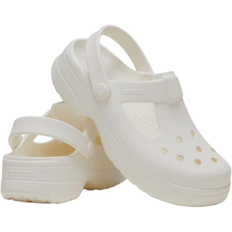 Классические противоскользящие износостойкие низкие детские сандалии Clog Kids' Crocs, белый — фото 4