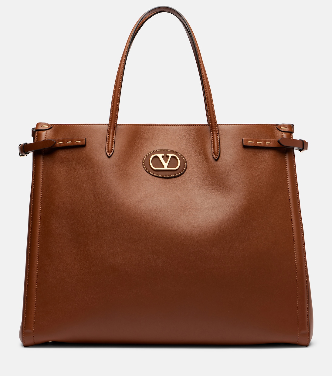 

Сумка-тоут Antibes Large из кожи Valentino Garavani, Tobacco