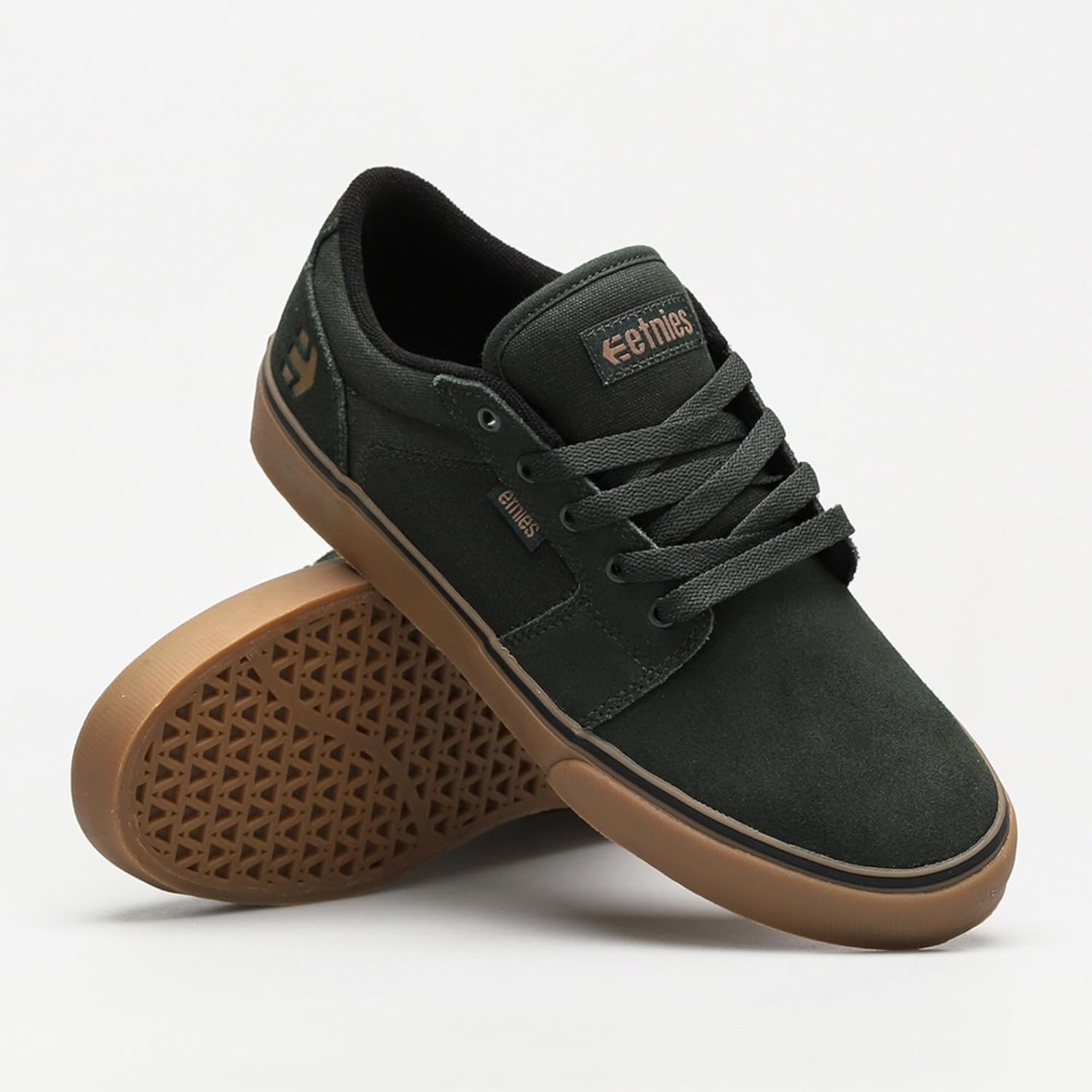 Кроссовки Etnies Barge LS - Классический скейтбордистский стиль, узкий вулканизированный силуэт, массивный бронированный воротник, усиленная вулканизация, амортизация, кроссовки на каждый день, зеленый — фото 4