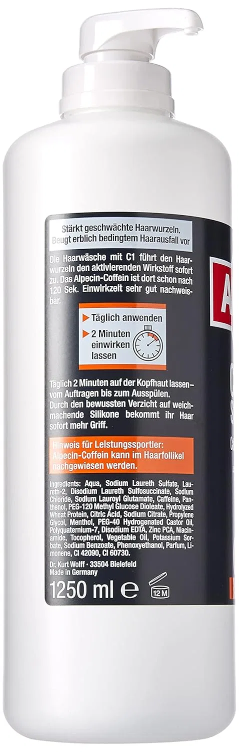 Кофеиновый шампунь «C1 Caffeine Shampoo» от Alpecin, 1250 мл Alpecin — фото 3