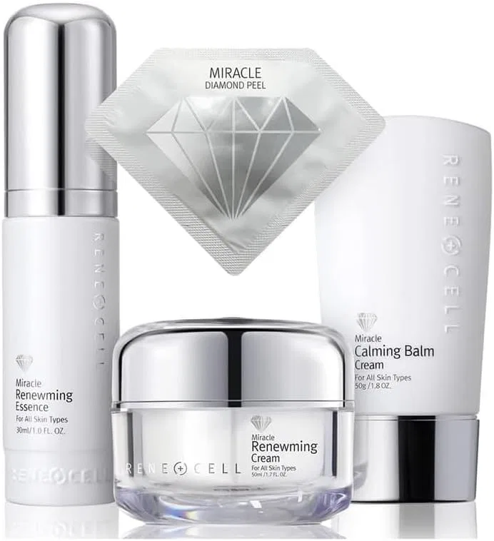 Набор для ухода за кожей Diamond Peel Program Set RENE CELL, 4 предмета, 30 мл + 50 мл + 50 г + 3 г