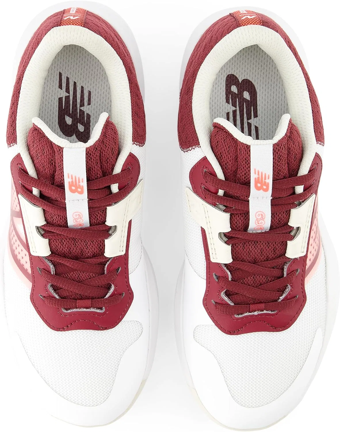 Кроссовки теннисные New Balance 696 V6, белый/бордовый — фото 4
