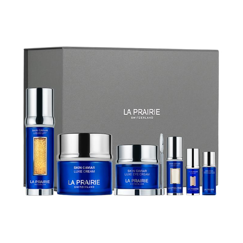 LA PRAIRIE Laiponi Blue Caviar набор сывороток для ухода за кожей: подтягивающий, увлажняющий, питающий комплект из шести предметов — фото 2
