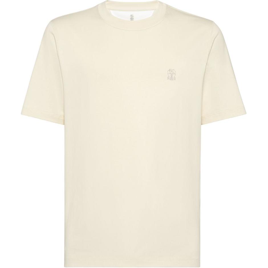 

Футболка с принтом логотипа Brunello Cucinelli, светло-желтый