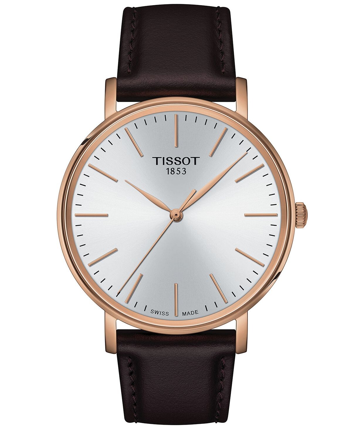 

Мужские швейцарские часы Everytime с коричневым кожаным ремешком, 40 мм Tissot