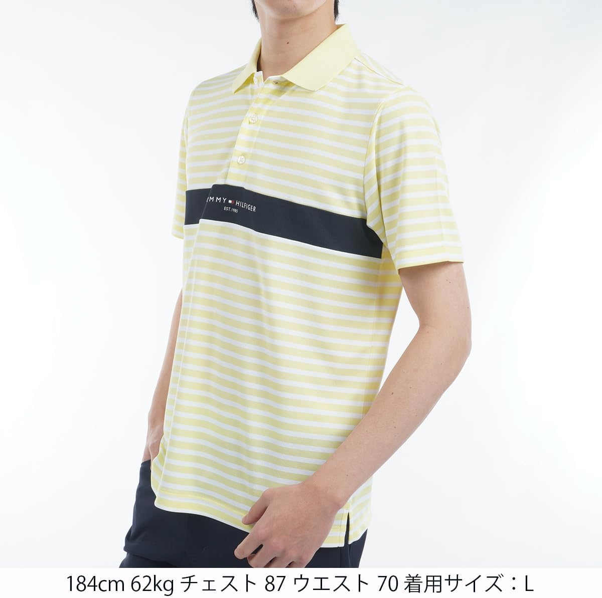 Мужская поло-рубашка Tommy Hilfiger Golf Classic THMA514 Essential с коротким рукавом, желтый — фото 3