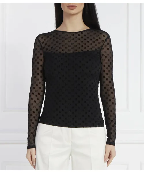 

Сетчатая блузка KL Slim fit Karl Lagerfeld, черный
