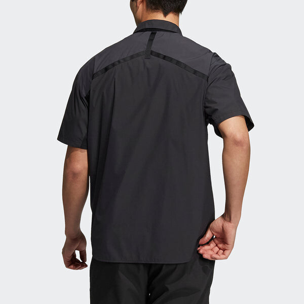 Рубашка utl ss shirts contrasting colors loose sports short sleeve shirt black Adidas, черный — фото 3