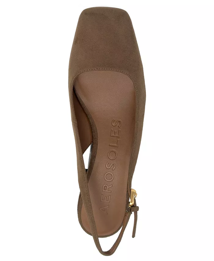 Женские туфли Izara на каблуке с ремешком через пятку Aerosoles, коричневый — фото 4