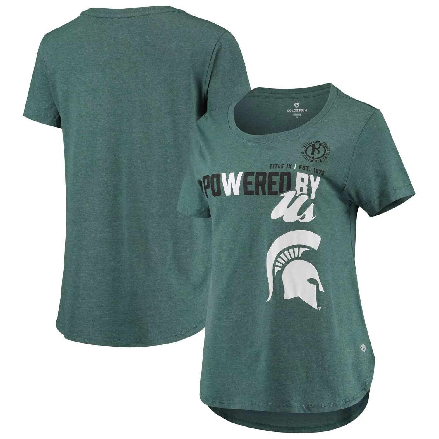 

Женская футболка Colosseum Heathered Green Michigan State Spartans Powered By Title IX Colosseum