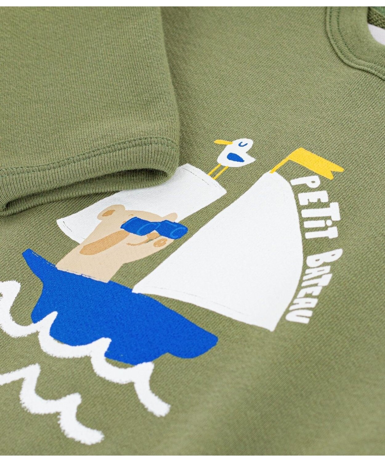 Толстовка с принтом PETIT BATEAU, Khaki — фото 3