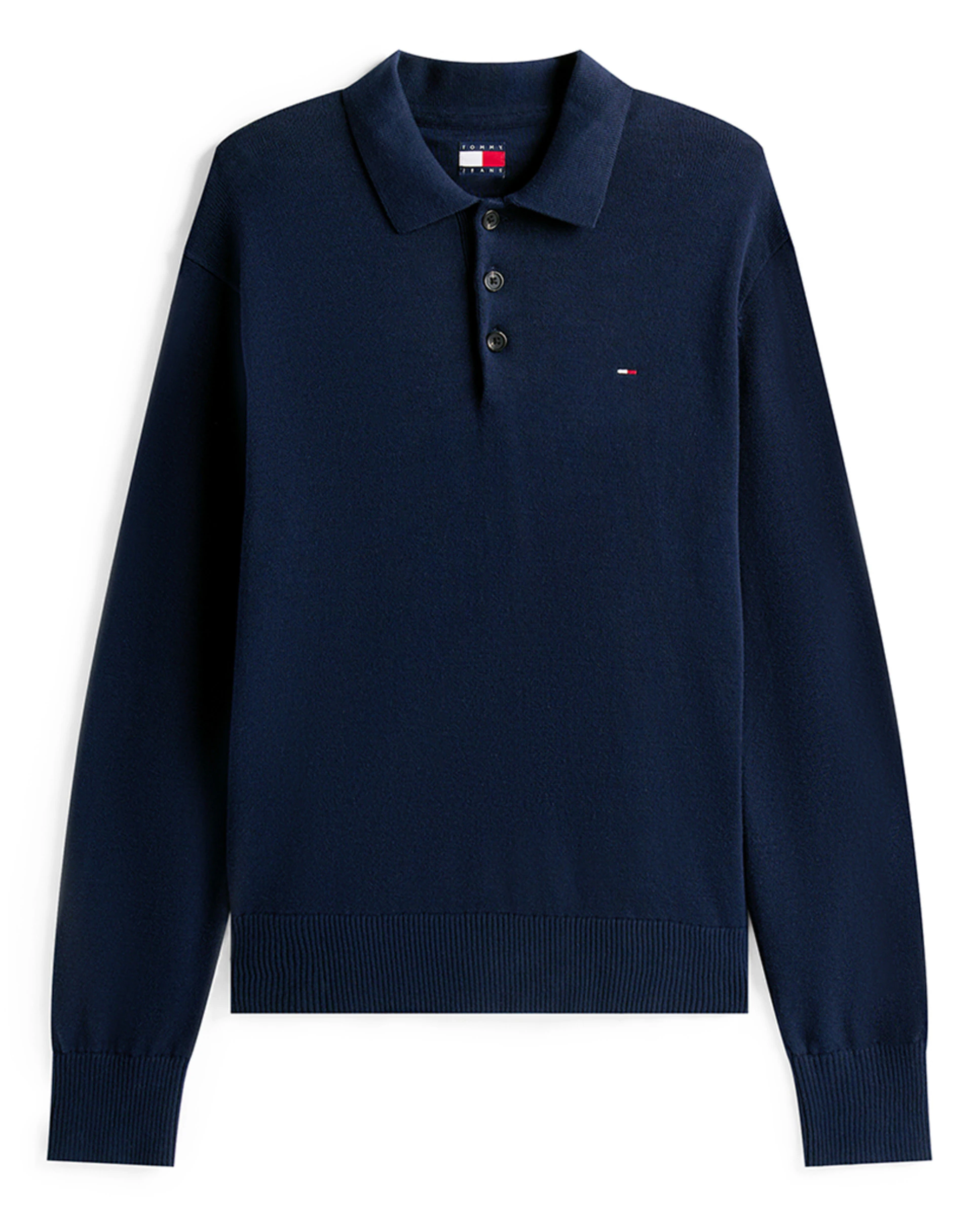 

Мужской пуловер slim fit с поло-воротником Tommy Jeans, темно-синий