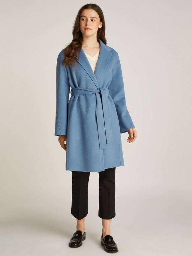 

Полушерстяное пальто с поясом Tommy Hilfiger, цвет Flint Blue