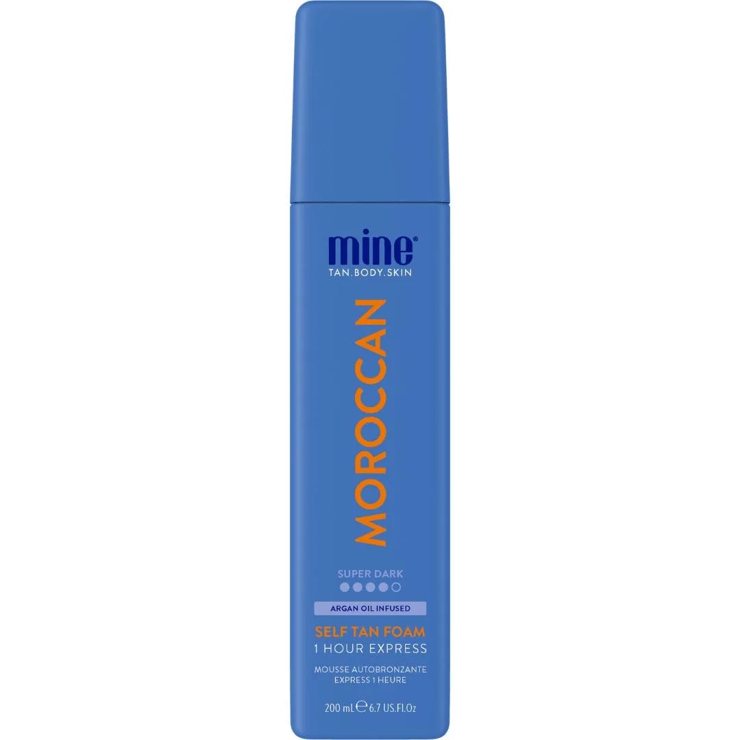 Minetan Self Tan Foam Moroccan - 1 Hour Express, мусс для автозагара глубокого темного оттенка, для лица и тела, ультраувлажняющее сияние, Vegan & Paraben Free, 200 мл 198 мл (1 шт.) Minetan Body.Skin, Super Dark