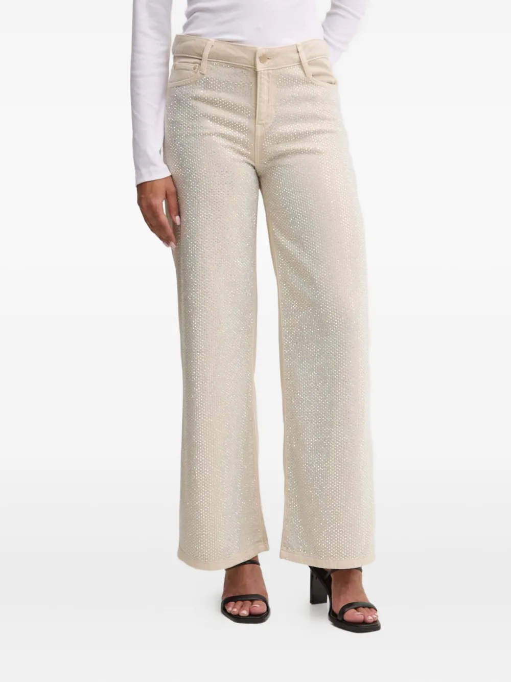 

Джинсы со стразами Guess Usa, светло-бежевый