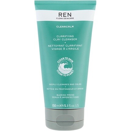 

Clean Skincare Clearcalm Очищающее очищающее средство с каолиновой глиной и корой ивы, 150 мл, Ren