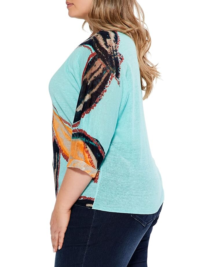 

Свитер NIC+ZOE Plus Size Grove Sweater, цвет Aqua Multi